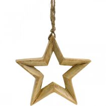 Advento dekoravimo žvaigždė iš medžio Kalėdų puošmenos žvaigždė H14,5cm