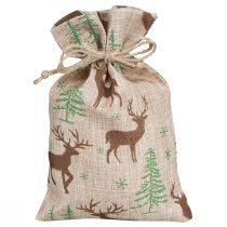 daiktų Advento kalendoriaus maišeliai elnio rudi 12,5×20cm 24 vnt