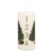 Advento kalendorinė žvakė Kalėdinė žvakė balta 150/65mm