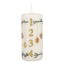 Advento kalendoriaus žvakė Advento žvakė balta 150/65mm