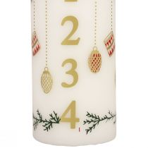 Advento kalendoriaus žvakė Advento žvakė balta 150/65mm
