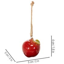 daiktų Rudens dekoracija obuolys keramikai pakabinimui 5cm 4vnt.