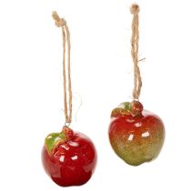 daiktų Rudens dekoracija obuolys keramikai pakabinimui 5cm 4vnt.
