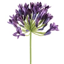 daiktų Dirbtinės agapanto gėlės, violetinės dekoracijos, lelijos, 75 cm, 2 vnt.