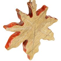 daiktų Klevo lapo medžio dekoracija, rudeniškai žalia, raudonai ruda, aukštis 10 cm, 6 vnt.