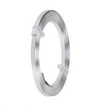 daiktų Aliuminio plokščia viela sidabrinė 5 mm x 1 mm 2,5 m