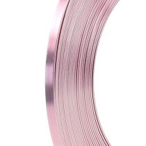 Aliuminio plokščia viela rožinė 5mm 10m