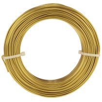 daiktų Auksinė aliuminio viela, 2 mm, 60 m, 500 g, lanksti viela dekoravimui ir papuošalams.