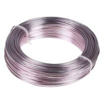 Aliuminio viela Ø2mm rožinė dekoratyvinė viela apvali 480g