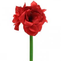 Amarilio raudona dirbtinio šilko gėlė su trimis žiedais H40cm