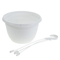 daiktų Gėlių pakabinamas krepšelis 25cm baltas