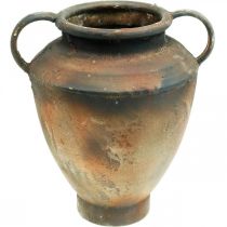 Amphora antikvarinė išvaizda sodinimui skirta vaza metalinė sodo puošmena H29cm