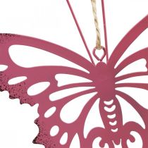 daiktų Pakabukas drugelis deko metalinis rožinis rožinis 8,5x9,5cm 6vnt