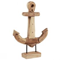 daiktų Inkaro apdaila medinis metalas su tikmedžio pagrindu jūrinis 26×7×38cm