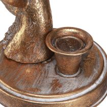 daiktų Antikvarinis žvakidės stiklas elnio galva auksinis metalas 26cm