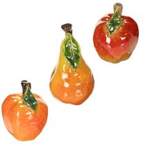 daiktų Dirbtinių vaisių rinkinys, obuolių, kriaušių, dekoratyvinis elementas, rudeninis, 12 cm, 3 vnt.