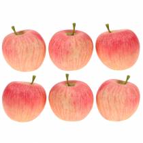 Dekoratyvinė obuolių rožinė, geltona Real-Touch 6,5cm 6vnt
