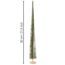 daiktų Dirbtinė Kalėdų eglutė su mediniu pagrindu kalėdinėms dekoracijoms, 80 cm