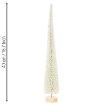 daiktų Dekoratyvinė Kalėdų eglutė su mediniu pagrindu žiemos dekoracijoms, 40 cm, 3 dalys