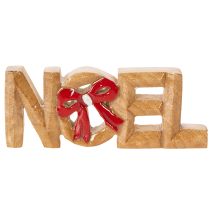 daiktų Kalėdinė dekoracija „Noel“ užrašas su kaspinu, 18 cm