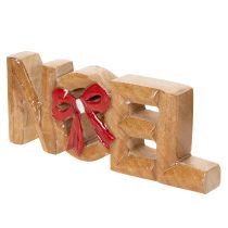 daiktų Kalėdinė dekoracija „Noel“ užrašas su kaspinu, 18 cm