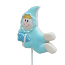 Kūdikių dekoravimo kištukas rožinis, mėlynas 5cm L25cm 4vnt
