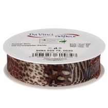 daiktų Dekoratyvinė juostelė, gyvūnų raštas, leopardo raštas, dovanų juostelė, 25 mm pločio, 20 m ilgio