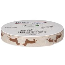 daiktų Dovanų juostelė su takso šuniuko motyvu rankdarbiams ir asmenukėms, 15 mm x 18 m