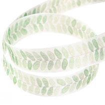 daiktų Kaspinas Žali lapai Organza Juostelė Dekoratyvinė juostelė 25mm 18m