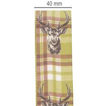 daiktų Dekoratyvinė juostelė su elnio galva ir languotu raštu, 40 mm x 15 m