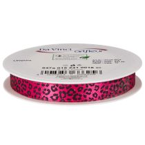 daiktų Dekoratyvinė juostelė su leopardo raštu, rožinė, 15 mm x 18 m
