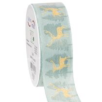 daiktų Dovanų juostelė su elniais ir kalėdinėmis eglutėmis, 40 mm x 18 m