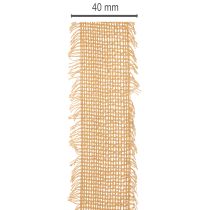 daiktų Dekoratyvinė medvilninė juostelė, kaimiško stiliaus, su kutais, 40 mm, 30 m