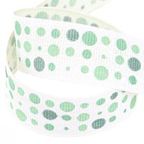 daiktų Juostelė Turquoise Dots Maritime Cotton Kaspinas 25mm 18m