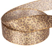 daiktų Leopardo rašto dovanų juostelė kūrybingam dekoravimui ir floristikai, 25 mm x 20 m