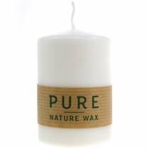 daiktų PURE Nature Safe Candle stulpelis žvakių stearinas, rapsų vaškas 90/60mm balta 1 vnt.