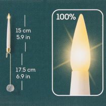 daiktų LED žvakutės su krištolo geltona šviesa, 31 cm, 10 vnt.