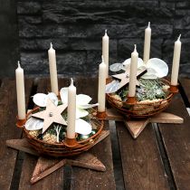 Dubuo su 4 medinėmis žvakidėmis rudos Ø14cm