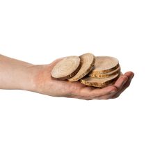 daiktų Natūralios apvalios medinės riekelės dekoravimui ir rankdarbiams, 6 cm, 300 g