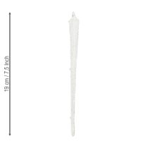 daiktų Eglutės dekoracija varveklio formos stiklinė dekoracija pakabinimui 19 cm 3 vnt.