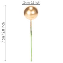 daiktų Dirbtiniai auksinių uogų rutuliukai ant vielos šventinėms kompozicijoms, 2 cm, 48 vnt.