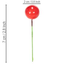 daiktų Dirbtiniai raudonų uogų mini kalėdiniai žaisliukai gėlių dekoravimui, 2 cm, 48 vnt.