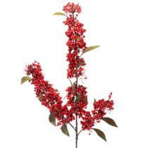 daiktų Dirbtinė šakelė su raudonomis uogomis ir lapais, 96 cm