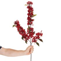 daiktų Dirbtinė šakelė su raudonomis uogomis ir lapais, 96 cm
