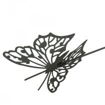 Gėlių kamštis metalinis drugelis juodas 10,5×8/44cm 3vnt