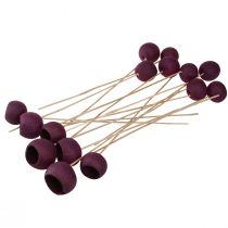 daiktų Varpelio formos puodelis ant kotelio, sausos dekoracijos, laidotuvių floristika, vyno raudonumo, 15 vnt.