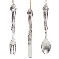 daiktų Stalo įrankių dekoracija pakabinti metalą atrodo sidabrinė 14cm 12 vnt
