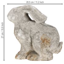 daiktų Betoninis dekoratyvinis triušio vazonas Velykoms antikinės pilkos spalvos, aukštis 27 cm