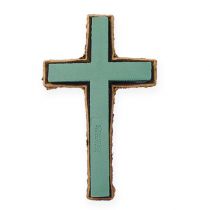 Gėlėtas putplasčio kryžius didelis žalias 53cm 2vnt kapo puošmena