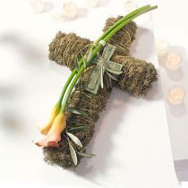 daiktų Gėlių putplasčio kryžius didelis žalias 53cm 2 vnt kapo dekoracijos